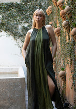 Load image into Gallery viewer, dark green strato dress front view
