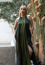 Load image into Gallery viewer, dark green strato dress front view