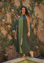 Load image into Gallery viewer, light green strato dress side view