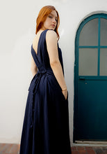 Load image into Gallery viewer, blue libereco dress back view
